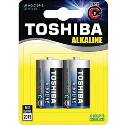 סוללות Toshiba אלקליין C בינונית - 2 בבליסטר