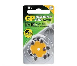 סוללות למכשיר שמיעה GP ZA10 6 pack.